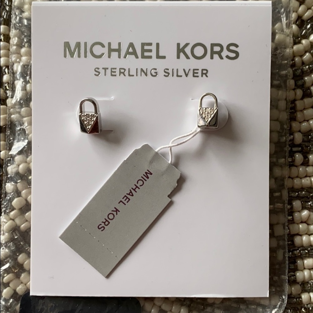 NWT Michael Kors SS Padlock Studs Earrings - Picture 1 of 5